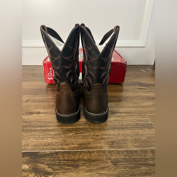 Justin Men's Waterproof EH Non-Steel Wellington Stampede Work Boots Sz 8EE - Picture 3 of 8